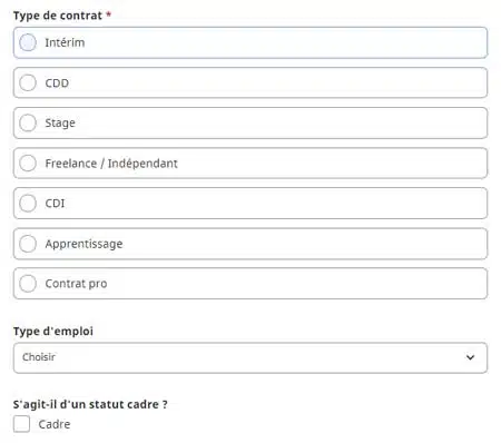 indeed annonce type contrat