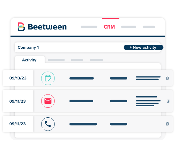 Find all the action history concerning your orders and missions in Beetween