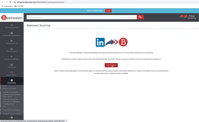 Poster une annonce sur LinkedIn : extension beetween sourcing